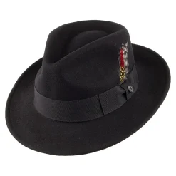 Shop Chapeau Fedora en Laine Feutrée Déformable C-Crown noir JAXON & JAMES Femme/Homme Chapeaux Trilby|Chapeaux Fedora