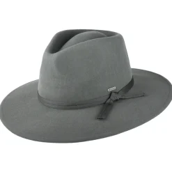 Shop Chapeau Fedora en Laine Feutrée Pliable Joanna gris foncé Femme Chapeaux Trilby|Chapeaux Fedora