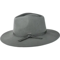 Shop Chapeau Fedora en Laine Feutrée Pliable Joanna gris foncé Femme Chapeaux Trilby|Chapeaux Fedora