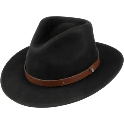 Store Chapeau Fedora en Laine Feutrée Messer noir Femme/Homme Chapeaux Trilby|Chapeaux Fedora