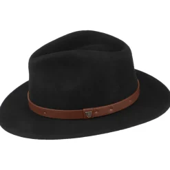 Store Chapeau Fedora en Laine Feutrée Messer noir Femme/Homme Chapeaux Trilby|Chapeaux Fedora