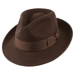 Best Sale Chapeau Fedora en Laine Feutrée Déformable C-Crown marron JAXON & JAMES Femme/Homme Chapeaux Trilby|Chapeaux Fedora