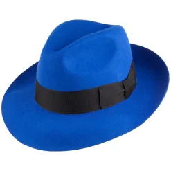 Store Chapeau Fedora en Laine Feutrée Mayfair bleu cobalt Femme/Homme Chapeaux Trilby|Chapeaux Fedora