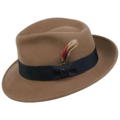 Store Chapeau Fedora en Laine Feutrée Déformable C-Crown noix de pécan JAXON & JAMES Femme/Homme Chapeaux Trilby|Chapeaux Fedora