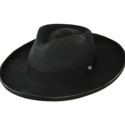 Best Sale Chapeau Fedora en Laine Feutrée Victoria noir délavé Femme Chapeaux Trilby|Chapeaux Fedora