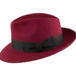 Cheap Chapeau Fedora en Laine Feutrée Mayfair bordeaux Femme/Homme Chapeaux Trilby|Chapeaux Fedora