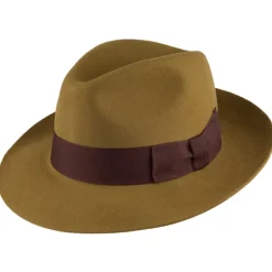 Cheap Chapeau Fedora en Laine Feutrée Mayfair moutarde Femme/Homme Chapeaux Trilby|Chapeaux Fedora
