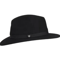 Online Chapeau Fedora en Laine Feutrée Pliable Messer noir Femme/Homme Chapeaux Trilby|Chapeaux Fedora