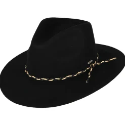 New Chapeau Fedora en Laine Feutrée Messer Western noir Femme/Homme Chapeaux Trilby|Chapeaux Fedora