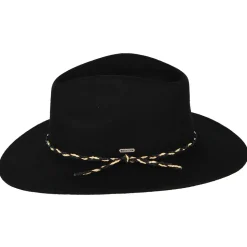 New Chapeau Fedora en Laine Feutrée Messer Western noir Femme/Homme Chapeaux Trilby|Chapeaux Fedora