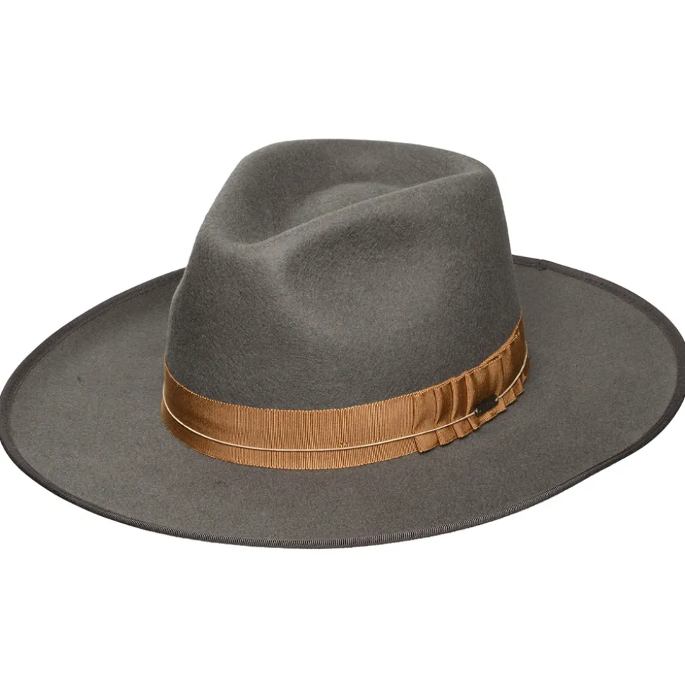 Fashion Chapeau Fedora en Laine Feutrée Reno gris foncé Femme/Homme Chapeaux Trilby|Chapeaux Fedora