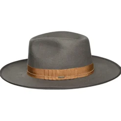 Fashion Chapeau Fedora en Laine Feutrée Reno gris foncé Femme/Homme Chapeaux Trilby|Chapeaux Fedora