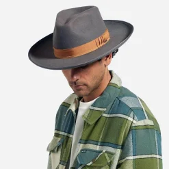 Fashion Chapeau Fedora en Laine Feutrée Reno gris foncé Femme/Homme Chapeaux Trilby|Chapeaux Fedora