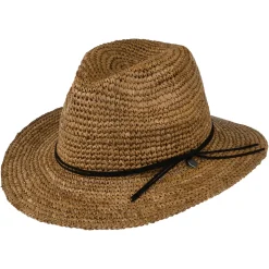 Cheap Chapeau Fedora en Paille Celery marron clair Femme Chapeaux Trilby|Chapeaux Fedora