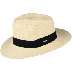 New Chapeau Fedora en Paille Toyo Sol naturel-noir Femme/Homme Chapeaux Trilby|Chapeaux Fedora