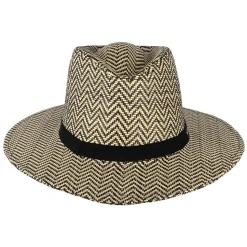 Flash Sale Chapeau Fedora en Paille Toyo à Chevrons Pliable Carolina noir-naturel Femme Chapeaux Trilby|Chapeaux Fedora
