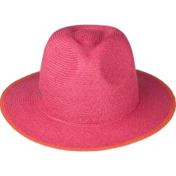 Discount Chapeau Fedora en Paille Toyo rose-orange Femme Chapeaux Trilby|Chapeaux Fedora