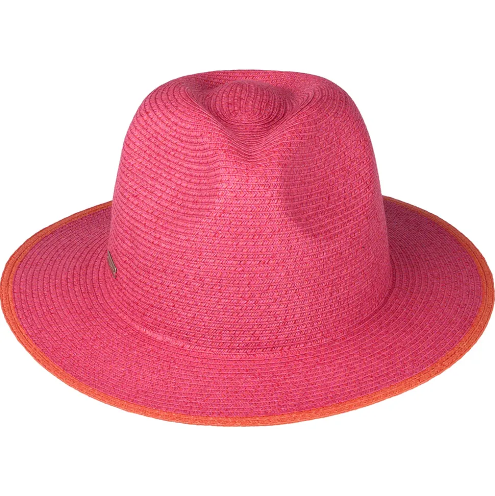 Discount Chapeau Fedora en Paille Toyo rose-orange Femme Chapeaux Trilby|Chapeaux Fedora