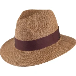 Outlet Chapeau Fedora en Paille Toyo Mullan cuivre Femme/Homme Chapeaux Trilby|Chapeaux Fedora