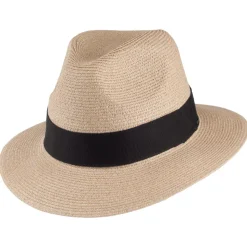 Best Chapeau Fedora en Paille Toyo Mullan sable Femme/Homme Chapeaux Trilby|Chapeaux Fedora