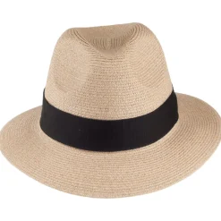 Best Chapeau Fedora en Paille Toyo Mullan sable Femme/Homme Chapeaux Trilby|Chapeaux Fedora