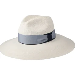 Sale Chapeau Fedora Panama à Bord Large Bandeau Bicolore Bleu Valegro décoloré Femme Chapeaux Trilby|Chapeaux Fedora