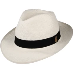 Online Chapeau Fedora Panama avec Bandeau noir Classic Preset décoloré Femme Chapeaux Trilby|Chapeaux Fedora