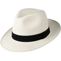 Store Chapeau Fedora Panama avec Bandeau noir Bexley décoloré Femme Chapeaux Trilby|Chapeaux Fedora