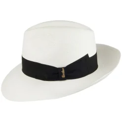 Hot Chapeau Fedora Panama avec Bandeau noir Fine décoloré Femme/Homme Chapeaux Trilby|Chapeaux Fedora