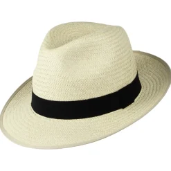 Online Chapeau Fedora Panama avec Bandeau noir Bexley semi-décoloré Femme Chapeaux Trilby|Chapeaux Fedora