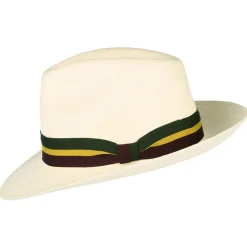 Flash Sale Chapeau Fedora Panama Regimental naturel Femme/Homme Chapeaux Trilby|Chapeaux Fedora