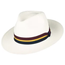 Best Sale Chapeau Fedora Panama Regimental décoloré Femme/Homme Chapeaux Trilby|Chapeaux Fedora