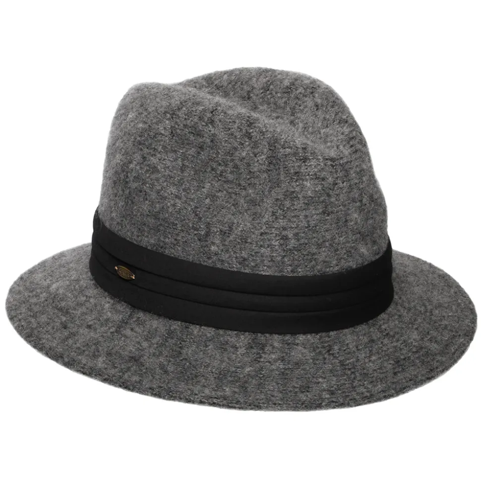 New Chapeau Fedora Pliable en Angora Mélangé India anthracite Femme Chapeaux Trilby|Chapeaux Hiver