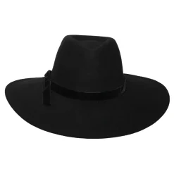Cheap Chapeau Fedora Rancher en Laine Feutrée avec Bandeau en Velours Calista noir Femme Chapeaux Trilby|Chapeaux Fedora