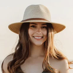 Best Sale Chapeau Fedora Safari en Papier Tressé Sapo naturel-marron Femme Chapeaux Trilby|Chapeaux Fedora