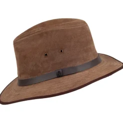 Store Chapeau Fedora Safari en Cuir Nubuck châtaigne JAXON & JAMES Femme/Homme Chapeaux Trilby|Chapeaux Fedora