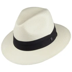 Cheap Chapeau Fedora Safari en Paille Toyo ivoire avec Bandeau noir JAXON & JAMES Femme/Homme Chapeaux Trilby|Chapeaux Fedora