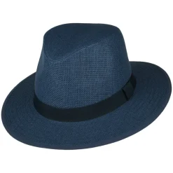 Clearance Chapeau Fedora Safari en Paille Toyo bleu marine Femme/Homme Chapeaux Trilby|Chapeaux Fedora