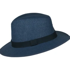 Clearance Chapeau Fedora Safari en Paille Toyo bleu marine Femme/Homme Chapeaux Trilby|Chapeaux Fedora