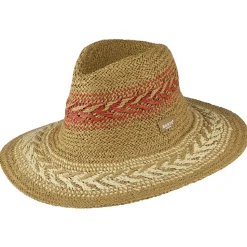 New Chapeau Fedora Été Caledona marron clair-multi Femme Chapeaux Trilby|Chapeaux Fedora