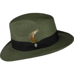 Sale Chapeau Fedora Été en Paille Summer C- Crown olive JAXON & JAMES Femme Chapeaux Trilby|Chapeaux Fedora