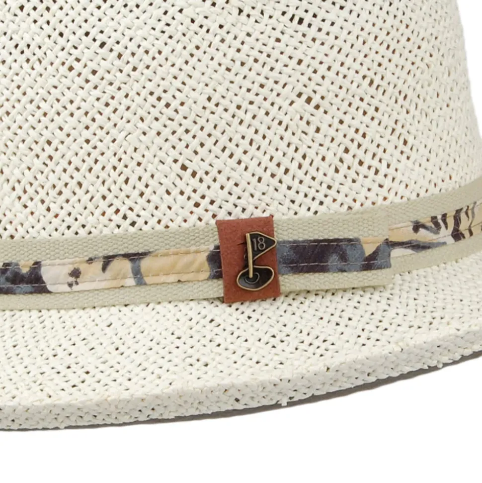 Sale Chapeau Gambler de Golf en Paille naturel-bleu Femme/Homme Chapeaux Été|Chapeaux De Paille