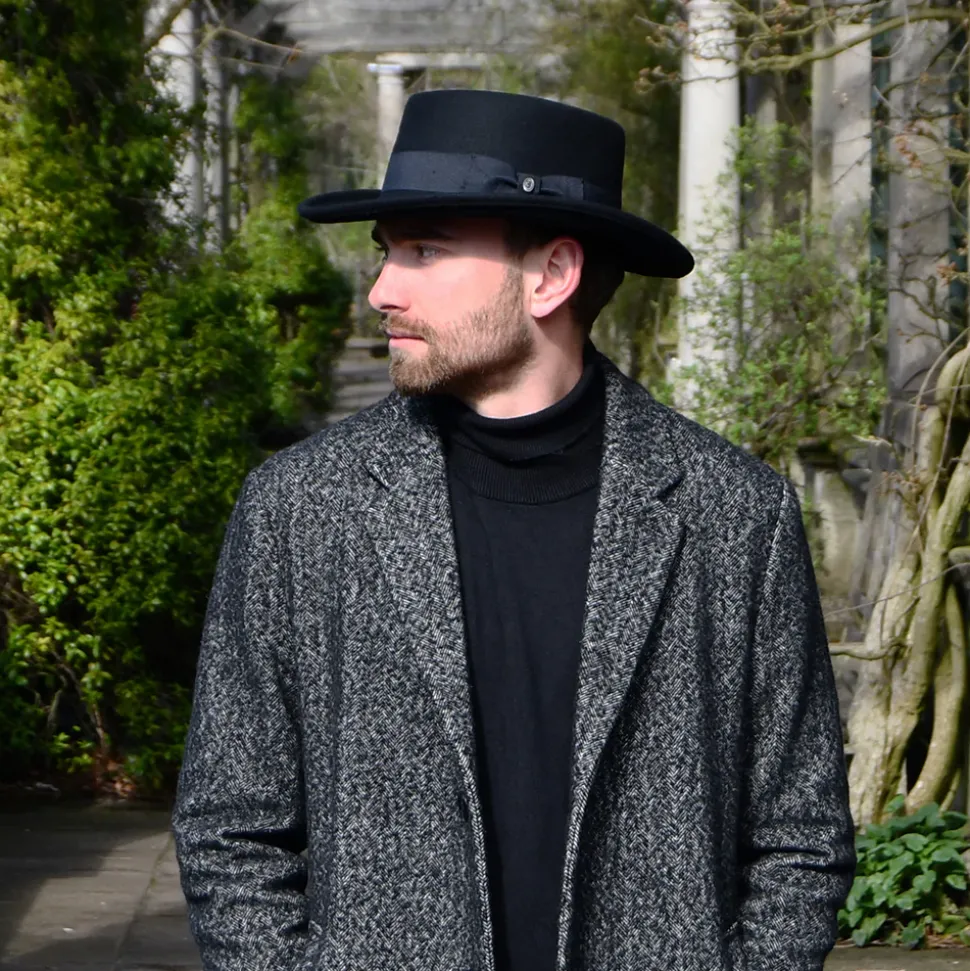 Shop Chapeau Gambler en Laine Feutrée Déformable noir JAXON & JAMES Femme/Homme Chapeaux De Cowboy|Chapeaux De Cowboy