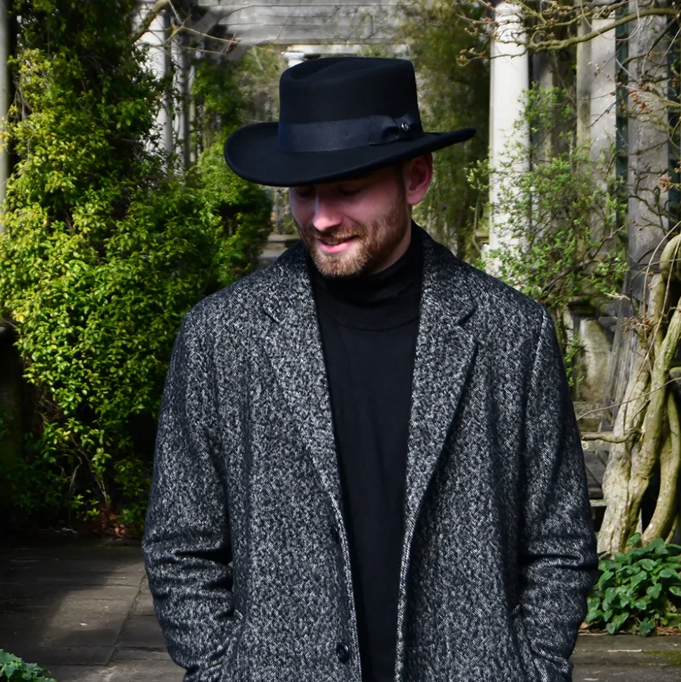 Shop Chapeau Gambler en Laine Feutrée Déformable noir JAXON & JAMES Femme/Homme Chapeaux De Cowboy|Chapeaux De Cowboy
