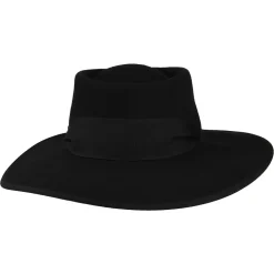 Best Sale Chapeau Gaucho en Laine Feutrée noir Femme Chapeaux Femme|Chapeaux De Cowboy
