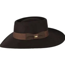 Best Chapeau Gaucho en Laine Feutrée Hydrofuge Hank chocolat Femme Chapeaux De Pluie|Chapeaux De Cowboy