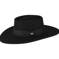 Flash Sale Chapeau Gaucho en Laine Feutrée Hydrofuge Hank noir Femme Chapeaux De Pluie|Chapeaux De Cowboy