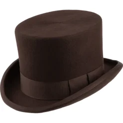 Store Chapeau Haut de Forme en Laine Feutrée marron Homme Hauts De Forme|Chapeaux Homme