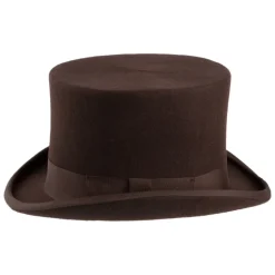 Store Chapeau Haut de Forme en Laine Feutrée marron Homme Hauts De Forme|Chapeaux Homme