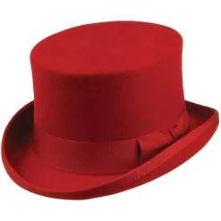 Clearance Chapeau Haut de Forme Mid Crown rouge JAXON & JAMES Homme Hauts De Forme|Chapeaux Homme